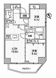 東京メトロ有楽町線 江戸川橋駅 徒歩1分の賃貸マンション 6階2LDKの間取り