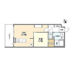 東京メトロ有楽町線 江戸川橋駅 徒歩13分の賃貸マンション 4階1LDKの間取り
