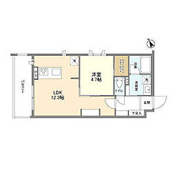 東京メトロ有楽町線 江戸川橋駅 徒歩13分の賃貸マンション 4階1LDKの間取り