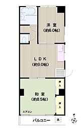 都営三田線 春日駅 徒歩6分の賃貸マンション 3階2LDKの間取り