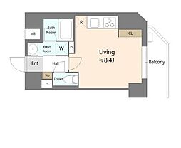 都営大江戸線 本郷三丁目駅 徒歩7分の賃貸マンション 8階ワンルームの間取り