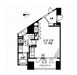 プライムアーバン四谷外苑東 ワンルームの間取図画像