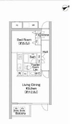 都営新宿線 曙橋駅 徒歩4分の賃貸マンション 3階1LDKの間取り