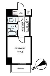 東京メトロ東西線 神楽坂駅 徒歩11分の賃貸マンション 1階1Kの間取り