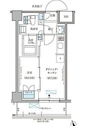 都営大江戸線 本郷三丁目駅 徒歩7分の賃貸マンション 2階1DKの間取り