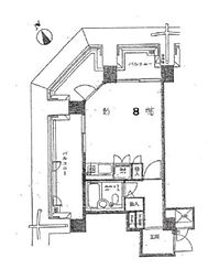 東京メトロ丸ノ内線 新宿御苑前駅 徒歩6分の賃貸マンション 5階1Kの間取り