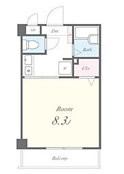 東京メトロ丸ノ内線 淡路町駅 徒歩2分の賃貸マンション 3階1Kの間取り