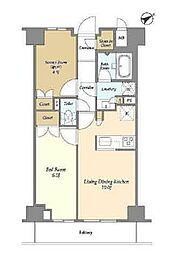 都営新宿線 曙橋駅 徒歩3分の賃貸マンション 2階2SLDKの間取り