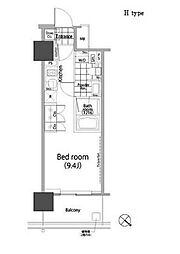 東京メトロ千代田線 赤坂駅 徒歩3分の賃貸マンション 12階ワンルームの間取り
