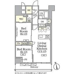 東京メトロ有楽町線 江戸川橋駅 徒歩8分の賃貸マンション 10階2LDKの間取り