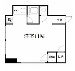 東京メトロ丸ノ内線 四谷三丁目駅 徒歩10分の賃貸マンション 3階ワンルームの間取り