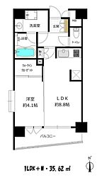 グランアビテ四谷三丁目ステーションフロント 1LDKの間取図画像
