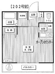 MaMaison 1Kの間取図画像