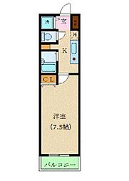 カスタリア新宿 1Kの間取図画像
