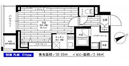 グランドコンシェルジュ六本木 ワンルームの間取図画像