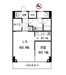feeth神楽坂 ワンルームの間取図画像
