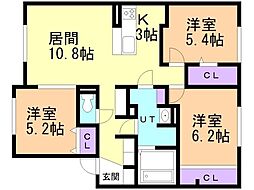 ORKA Village C 3LDKの間取図画像