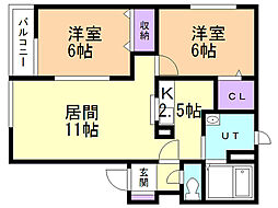 間取図画像 2LDK