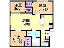 仮称)北広島市中央4丁目MS A棟 3階/-