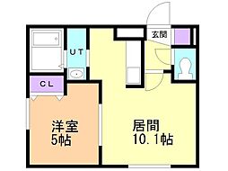 NOVEL北広島 1LDKの間取図画像