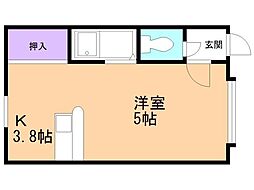 イオボヌール新札幌 1Kの間取図画像