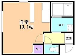カゼル美沢 ワンルームの間取図画像