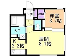 札幌市厚別区厚別中央四条2丁目マンション 1LDKの間取図画像