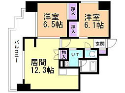 ヴィビ新札幌3 2LDKの間取図画像