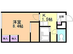レオパレスエスペーロ 1Kの間取図画像