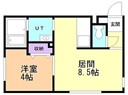 マリオット共栄町 1LDKの間取図画像