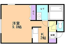 フォレスタ広葉町N 1Kの間取図画像