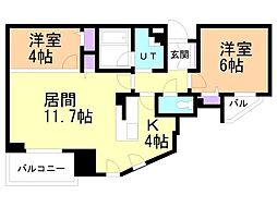 BRANZ新札幌 2LDKの間取図画像