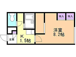 レオパレス新さっぽろ1 1Kの間取図画像