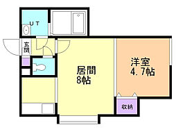 エクセル新札幌 1LDKの間取図画像