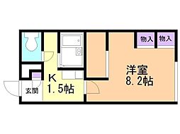 レオパレス新さっぽろ1 1Kの間取図画像