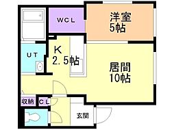 ALPHA 新札幌駅前 1LDKの間取図画像