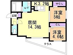 A-bic厚別中央(A棟) 2LDKの間取図画像