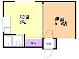 ハイツひばり.A 1LDKの間取図画像