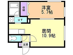 ラフィーネ新札幌 1LDKの間取図画像