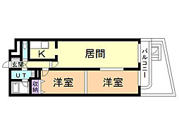 ティアラ大谷地1 2LDKの間取図画像