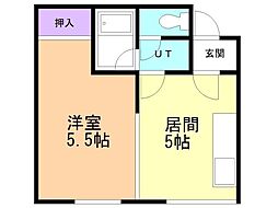 イーストホープ 1DKの間取図画像