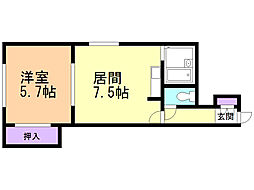 セレーナ南郷 1DKの間取図画像