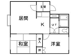クレストール3 2LDKの間取図画像