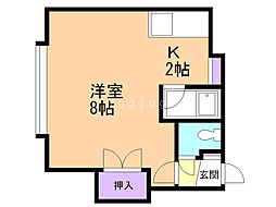 ヴェルディ厚別 1Kの間取図画像