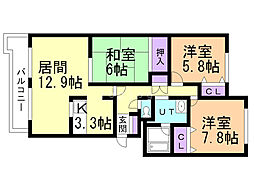 間取図画像 3LDK