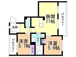 間取図画像 2LDK