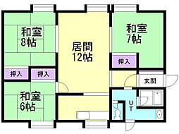 近藤アパート 3LDKの間取図画像