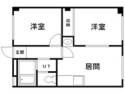 ラフォーレ新札幌A 2LDKの間取図画像