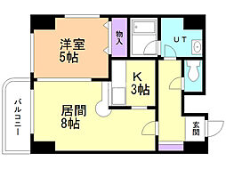 ブリッジひばりが丘 1LDKの間取図画像