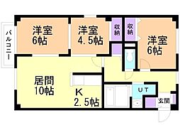 エンデヴァー弐番館 3LDKの間取図画像
